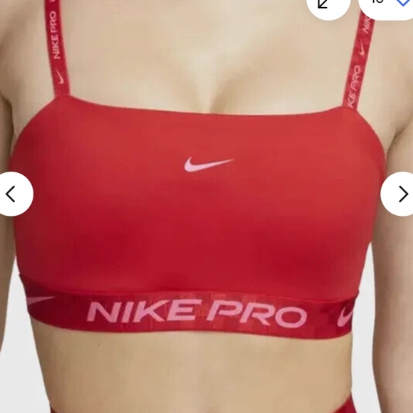 Nike Indy University Red Light Support Bandeau Sports Bra - Picture 2 of 5